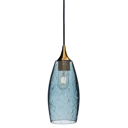 147 Lunar: Single Pendant Light-Glass-Bicycle Glass Co - Hotshop-Slate Gray-Polished Brass-Bicycle Glass Co