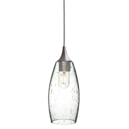 147 Lunar: Single Pendant Light-Glass-Bicycle Glass Co - Hotshop-Eco Clear-Brushed Nickel-Bicycle Glass Co