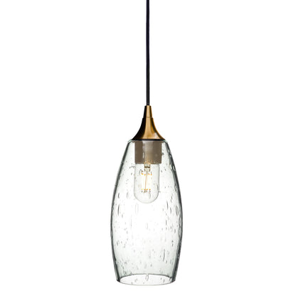 147 Lunar: Single Pendant Light-Glass-Bicycle Glass Co - Hotshop-Eco Clear-Polished Brass-Bicycle Glass Co