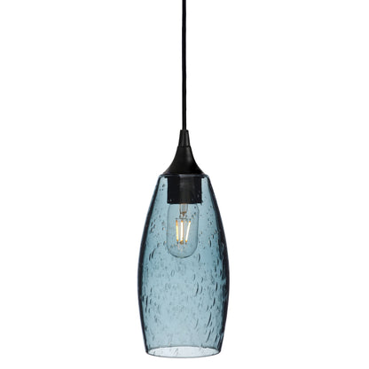 147 Lunar: Single Pendant Light-Glass-Bicycle Glass Co - Hotshop-Slate Gray-Matte Black-Bicycle Glass Co