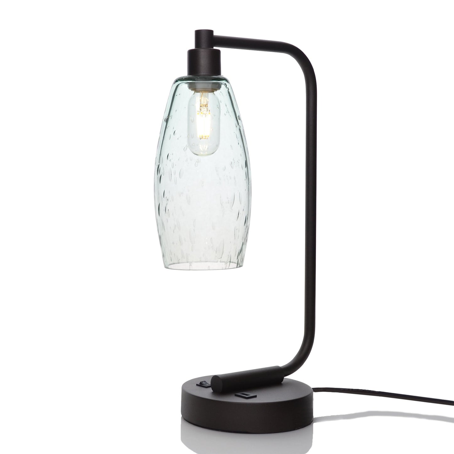 147 Lunar: Table Lamp-Glass-Bicycle Glass Co - Hotshop-Eco Clear-Matte Black-Bicycle Glass Co
