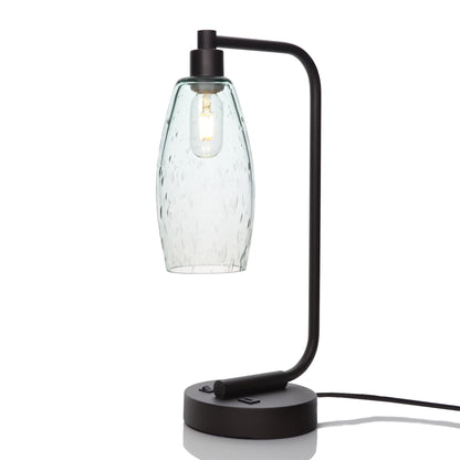 147 Lunar: Table Lamp-Glass-Bicycle Glass Co - Hotshop-Eco Clear-Matte Black-Bicycle Glass Co