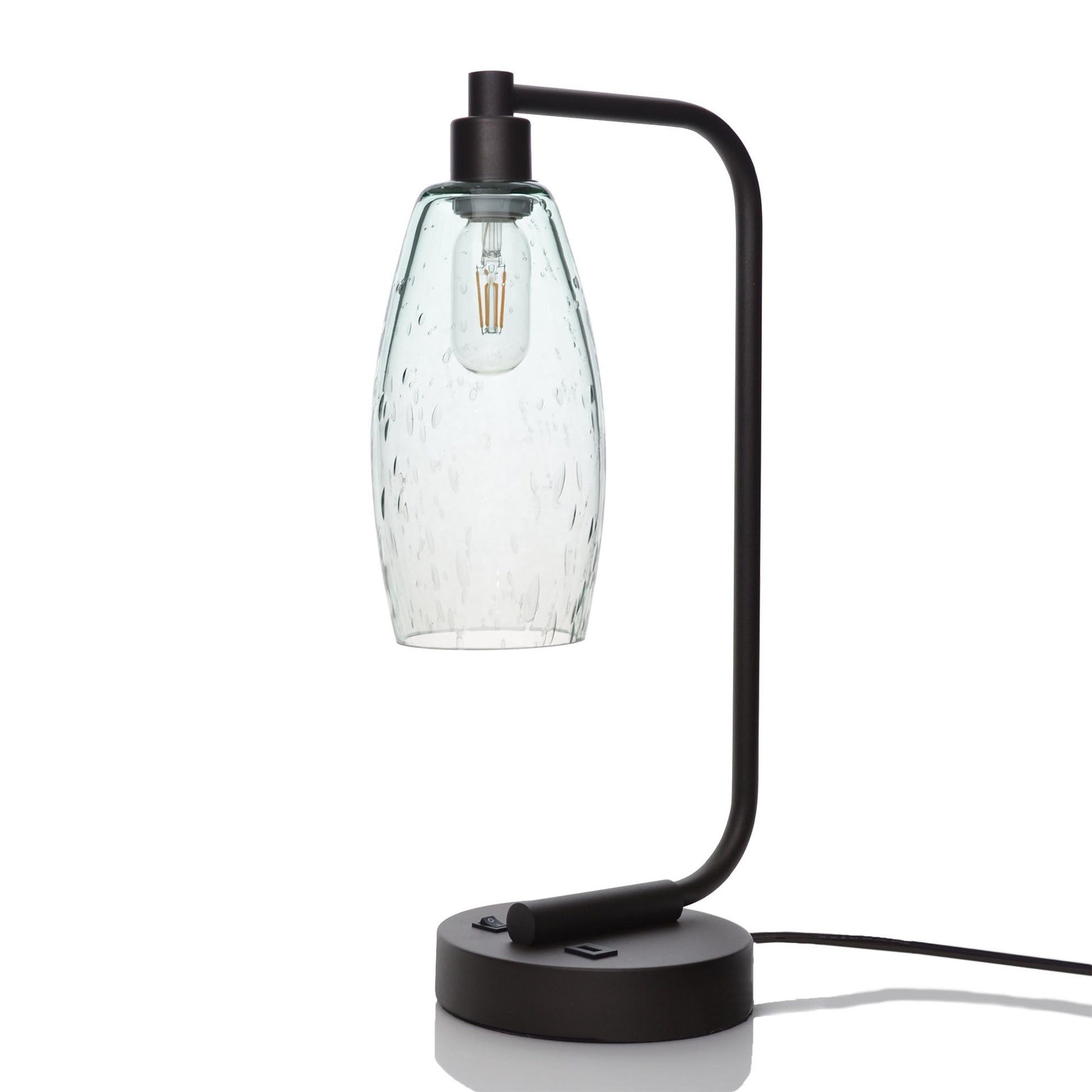 147 Lunar: Table Lamp-Glass-Bicycle Glass Co - Hotshop-Eco Clear-Matte Black-Bicycle Glass Co
