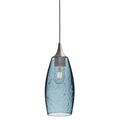 147 Single Pendant Light-Bicycle Glass Co-Brushed Nickel 15ft Cord + Track Mount-Lunar-Slate Gray-Bicycle Glass Co