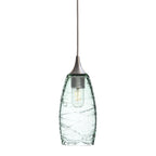 147 Single Pendant Light-Bicycle Glass Co-Brushed Nickel 15ft Cord + Track Mount-Spun-Eco Clear-Bicycle Glass Co