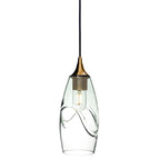 147 Single Pendant Light-Bicycle Glass Co-Polished Brass 15ft Cord + Track Mount-Swell-Eco Clear-Bicycle Glass Co
