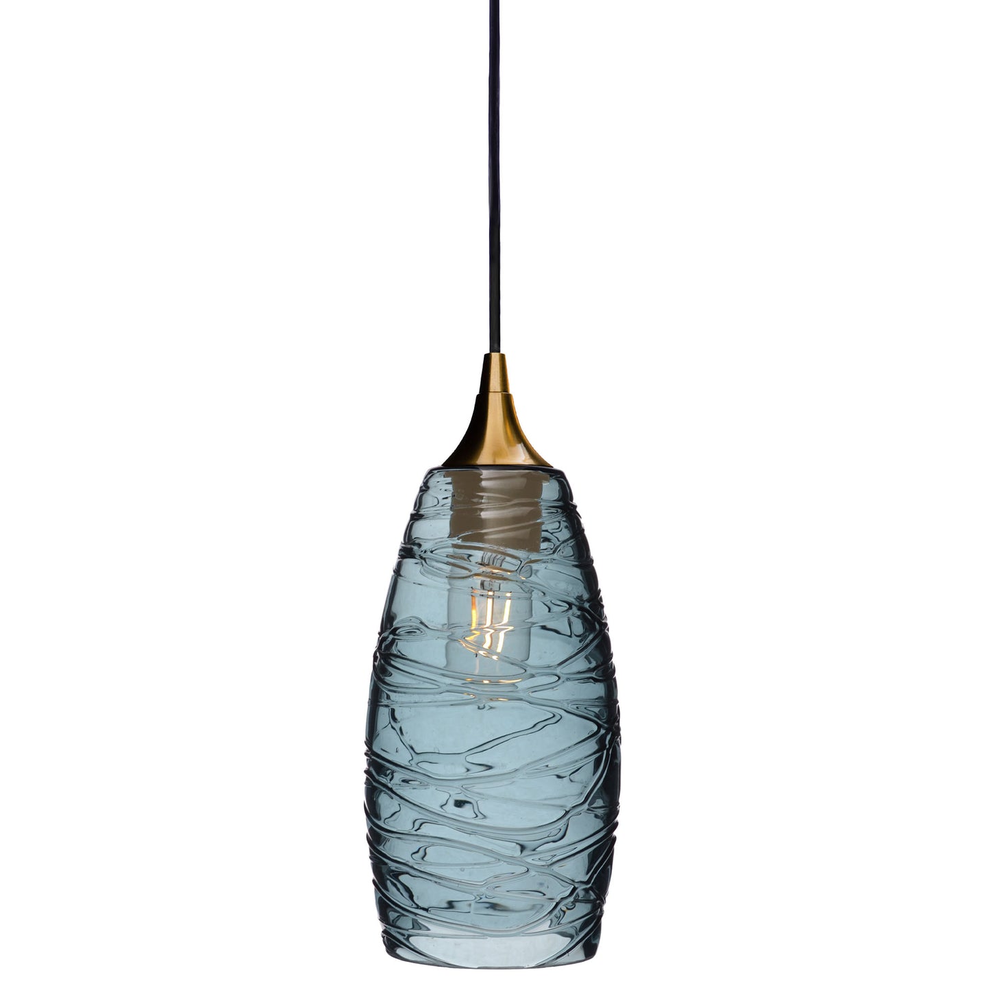 147 Single Pendant Light-Bicycle Glass Co-Polished Brass 15ft Cord + Track Mount-Spun-Slate Gray-Bicycle Glass Co