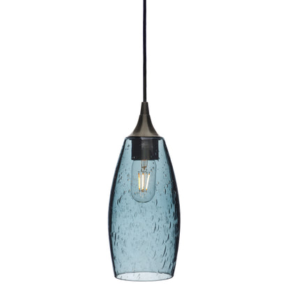 147 Single Pendant Light-Bicycle Glass Co-Antique Bronze 15ft Cord + Track Mount-Lunar-Slate Gray-Bicycle Glass Co