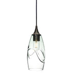 147 Single Pendant Light-Bicycle Glass Co-Antique Bronze 15ft Cord + Track Mount-Swell-Eco Clear-Bicycle Glass Co