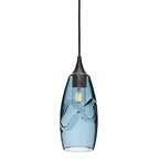 147 Single Pendant Light-Bicycle Glass Co-Antique Bronze 15ft Cord + Track Mount-Swell-Slate Gray-Bicycle Glass Co