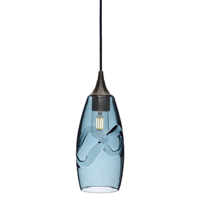 147 Single Pendant Light-Bicycle Glass Co-Antique Bronze 15ft Cord + Track Mount-Swell-Slate Gray-Bicycle Glass Co