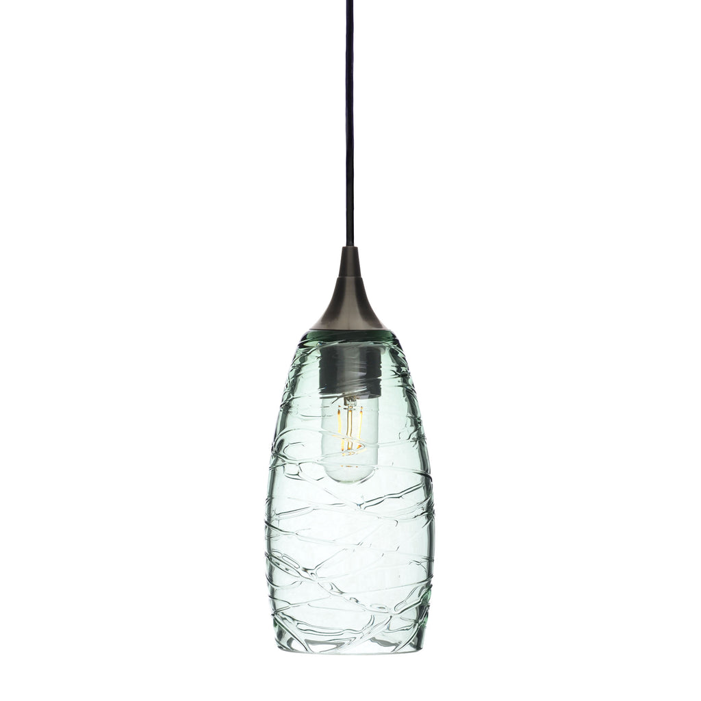147 Single Pendant Light-Bicycle Glass Co-Antique Bronze 15ft Cord + Track Mount-Spun-Eco Clear-Bicycle Glass Co