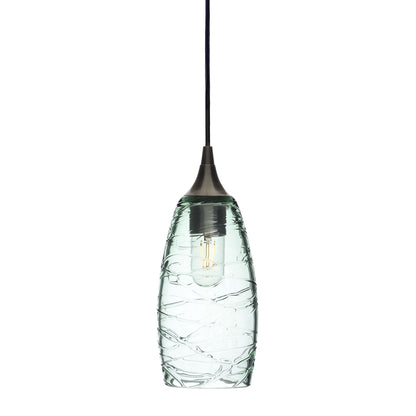 147 Single Pendant Light-Bicycle Glass Co-Antique Bronze 15ft Cord + Track Mount-Spun-Eco Clear-Bicycle Glass Co