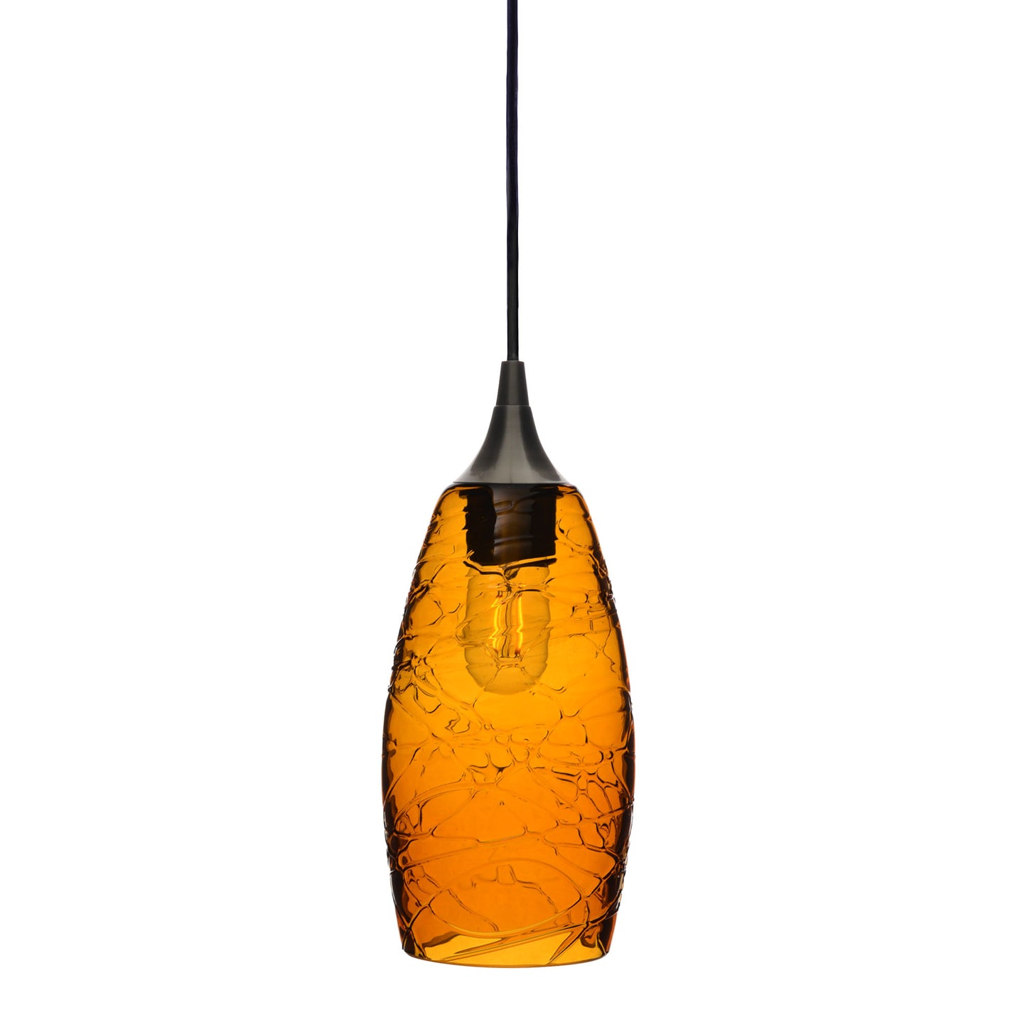 147 Single Pendant Light-Bicycle Glass Co-Antique Bronze 15ft Cord + Track Mount-Spun-Golden Amber-Bicycle Glass Co