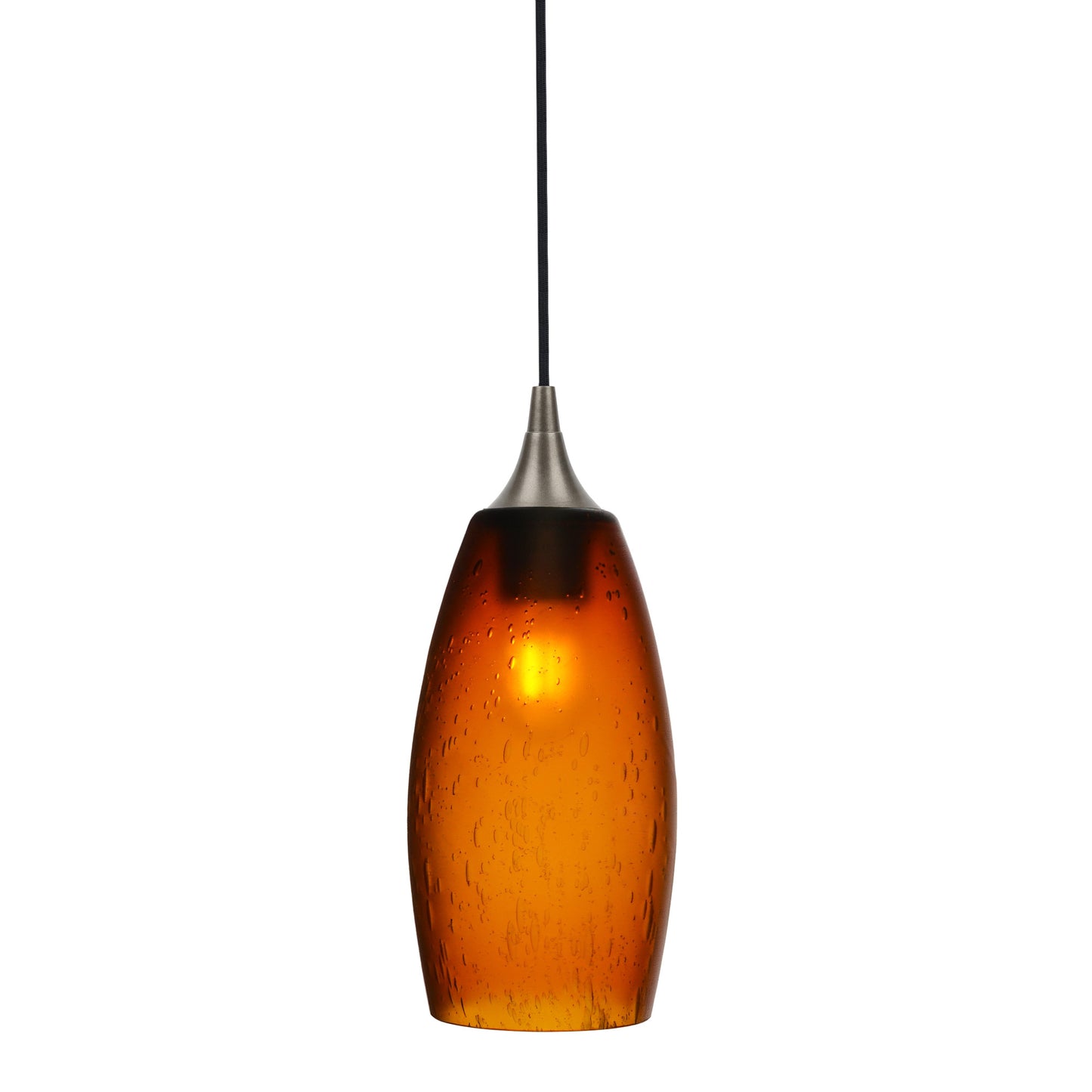 147 Single Pendant Light-Bicycle Glass Co-Antique Bronze - 4ft Cord-Celestial-Golden Amber-Bicycle Glass Co