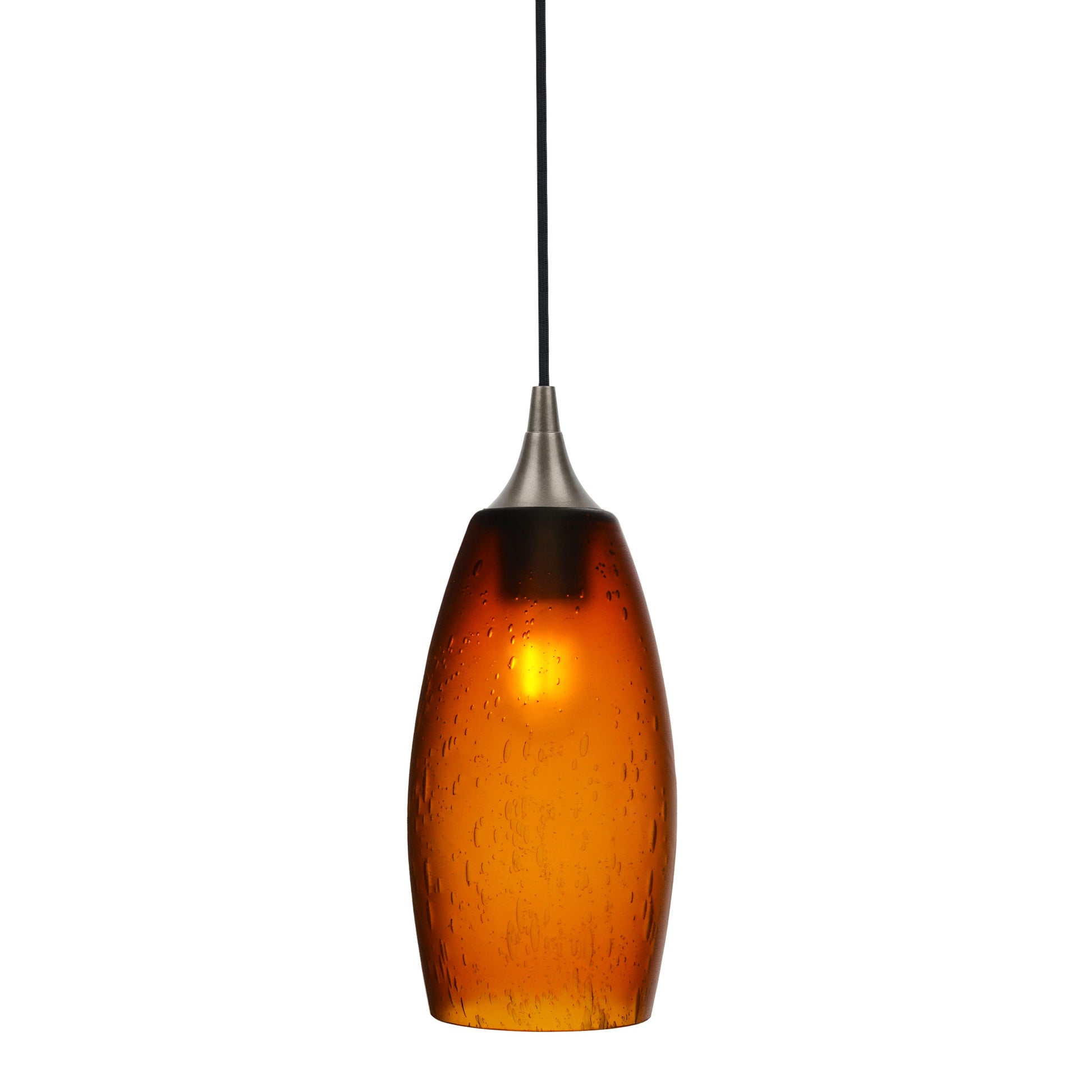 147 Single Pendant Light-Bicycle Glass Co-Antique Bronze - 4ft Cord-Celestial-Golden Amber-Bicycle Glass Co