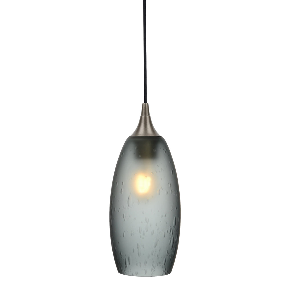 147 Single Pendant Light-Bicycle Glass Co-Antique Bronze - 4ft Cord-Celestial-Slate Gray-Bicycle Glass Co