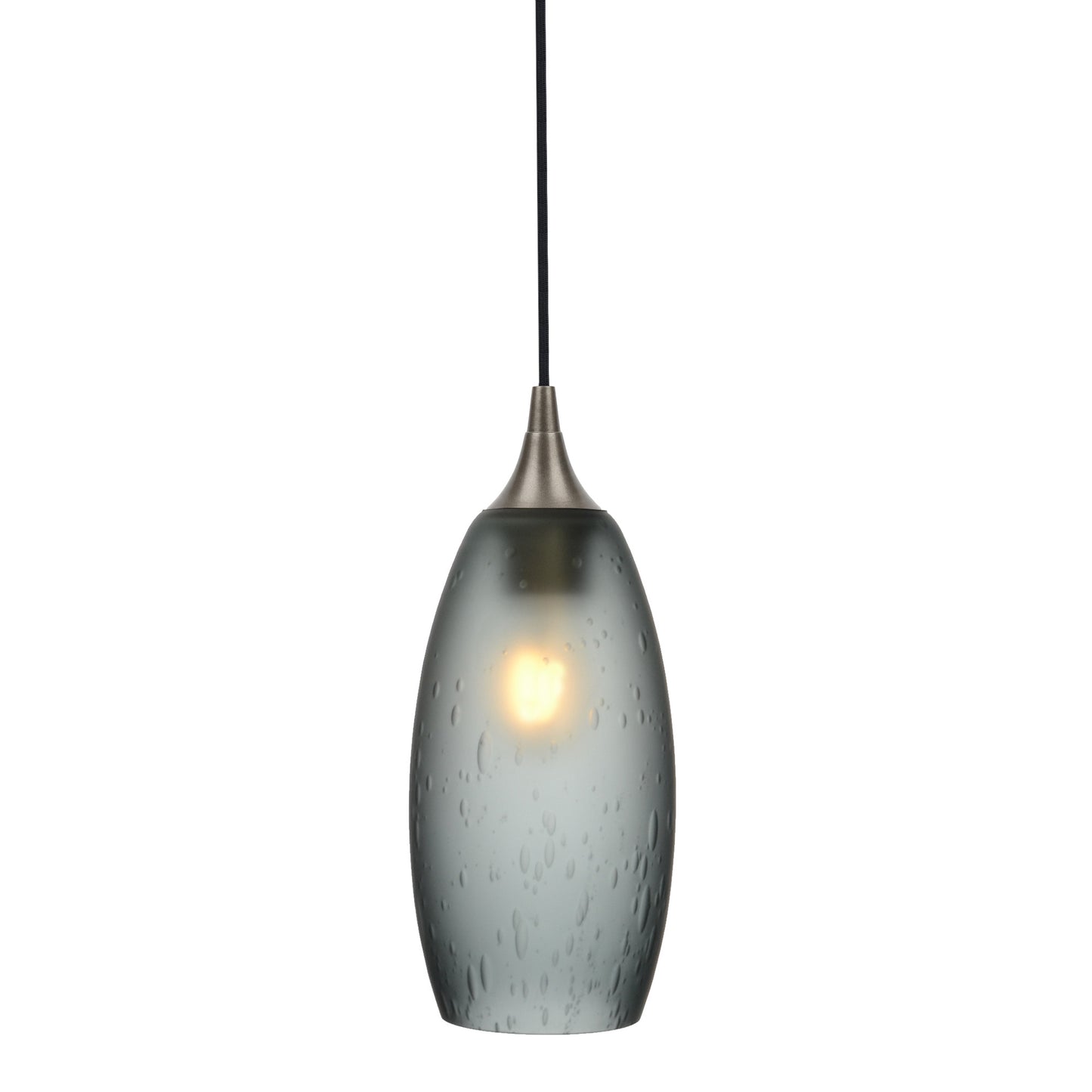 147 Single Pendant Light-Bicycle Glass Co-Antique Bronze - 4ft Cord-Celestial-Slate Gray-Bicycle Glass Co