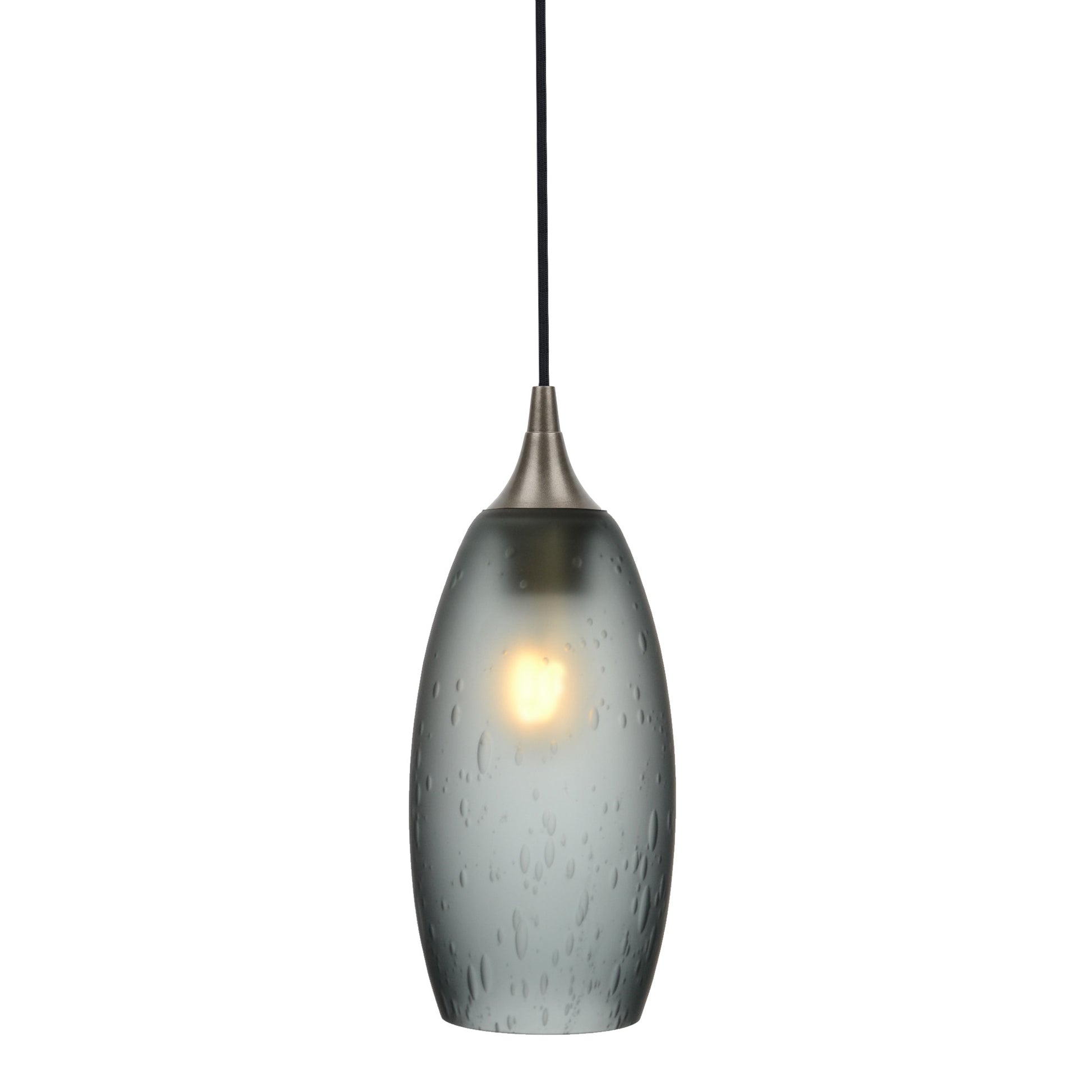 147 Single Pendant Light-Bicycle Glass Co-Antique Bronze - 4ft Cord-Celestial-Slate Gray-Bicycle Glass Co
