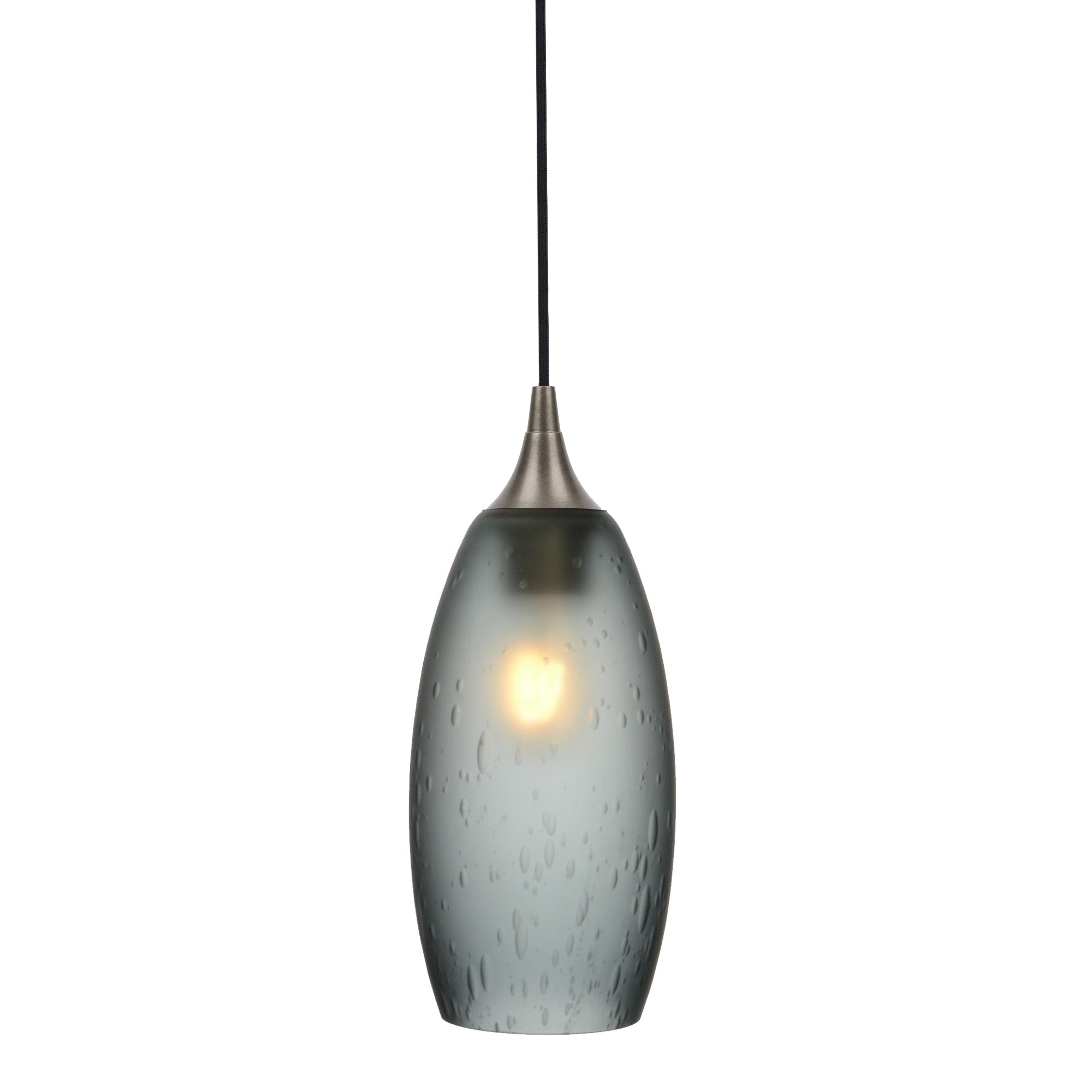 147 Single Pendant Light-Bicycle Glass Co-Antique Bronze - 4ft Cord-Celestial-Slate Gray-Bicycle Glass Co
