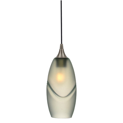 147 Single Pendant Light-Bicycle Glass Co-Antique Bronze - 4ft Cord-Glacial-Eco Clear-Bicycle Glass Co