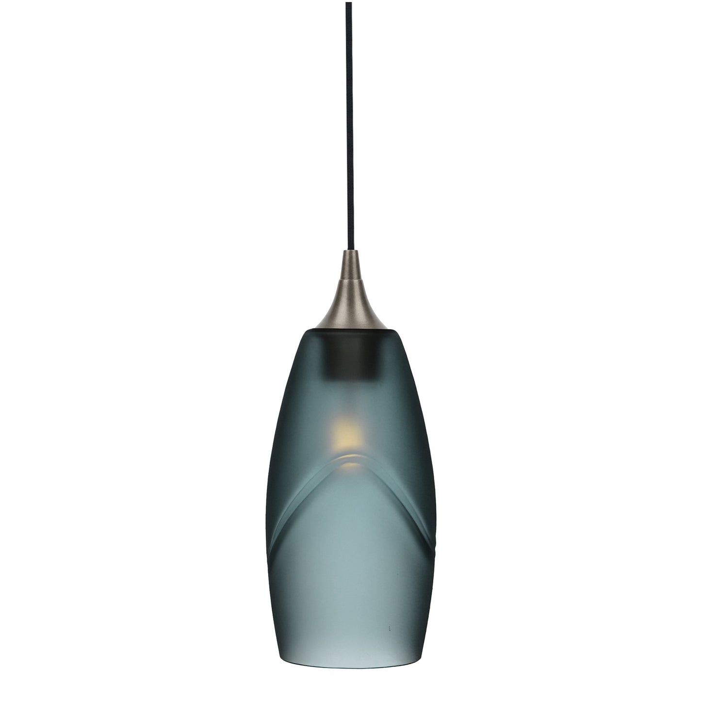 147 Single Pendant Light-Bicycle Glass Co-Antique Bronze - 4ft Cord-Glacial-Slate Gray-Bicycle Glass Co