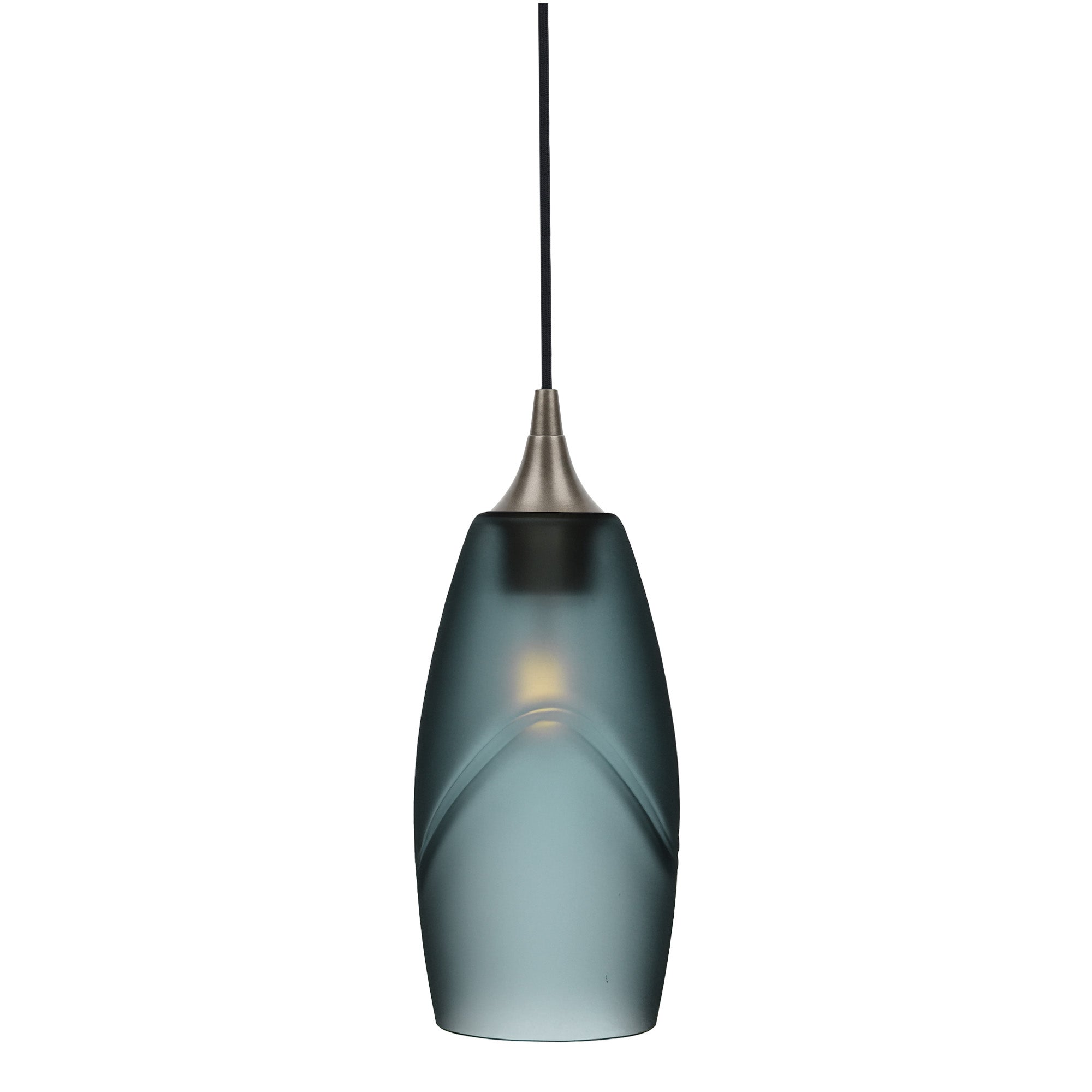147 Single Pendant Light-Bicycle Glass Co-Antique Bronze - 4ft Cord-Glacial-Slate Gray-Bicycle Glass Co