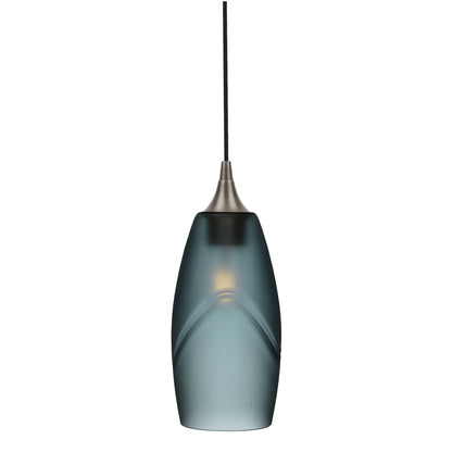 147 Single Pendant Light-Bicycle Glass Co-Antique Bronze - 4ft Cord-Glacial-Slate Gray-Bicycle Glass Co