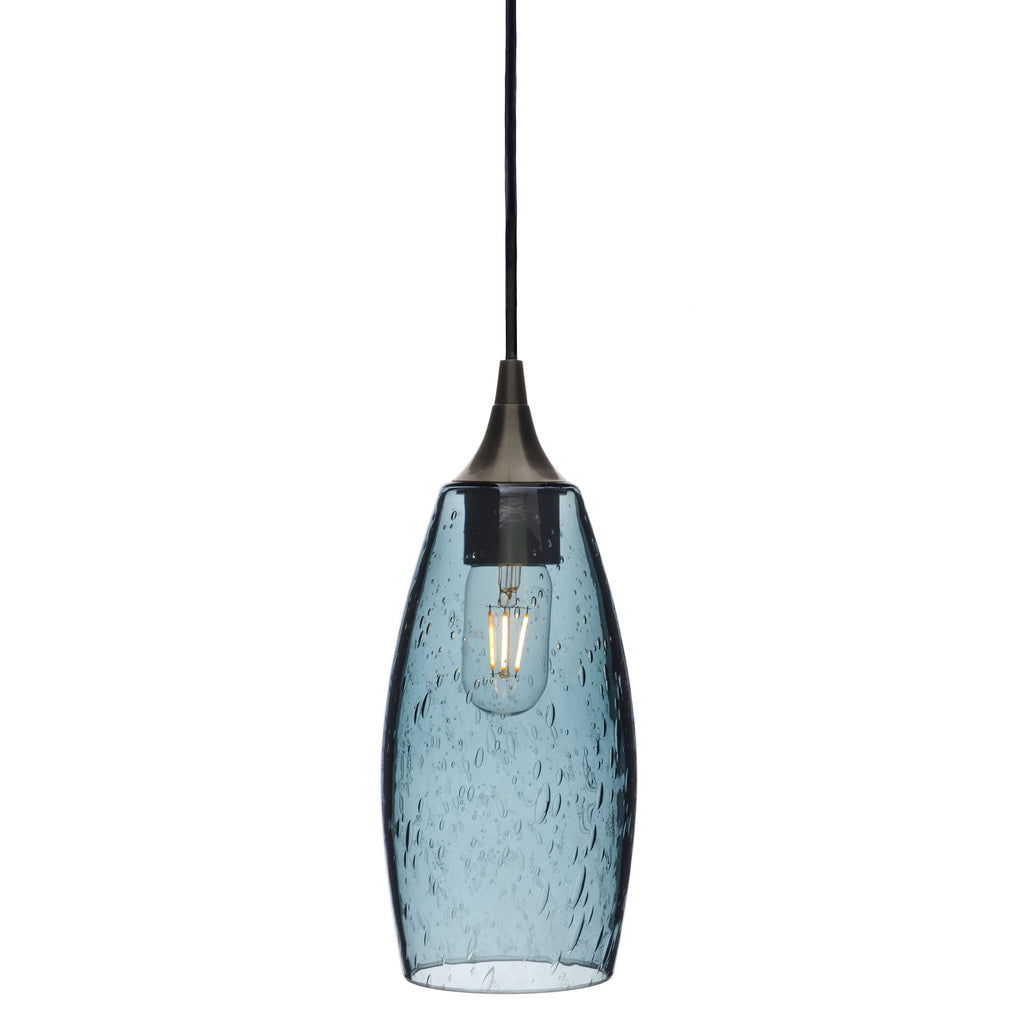 147 Single Pendant Light-Bicycle Glass Co-Antique Bronze - 4ft Cord-Lunar-Slate Gray-Bicycle Glass Co