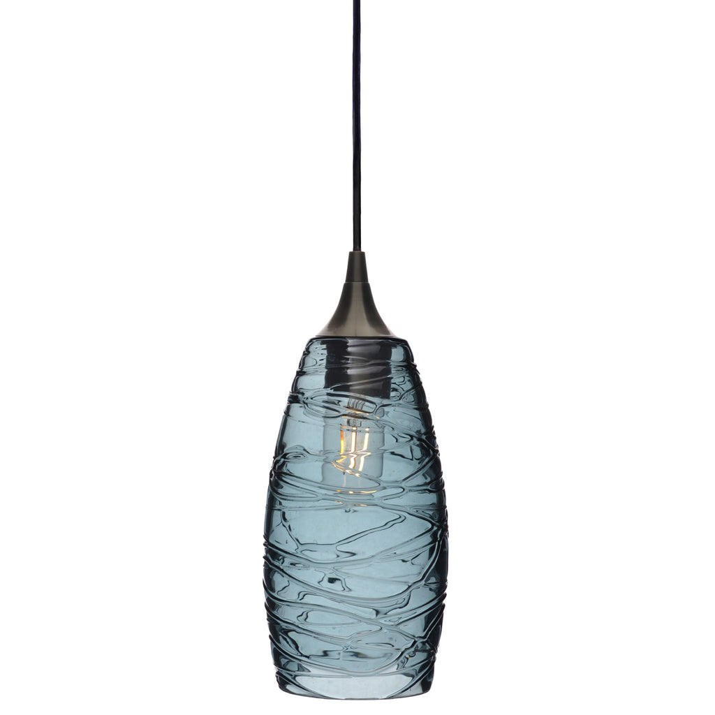 147 Single Pendant Light-Bicycle Glass Co-Antique Bronze - 4ft Cord-Spun-Slate Gray-Bicycle Glass Co
