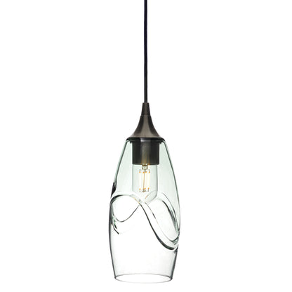 147 Single Pendant Light-Bicycle Glass Co-Antique Bronze - 4ft Cord-Swell-Eco Clear-Bicycle Glass Co