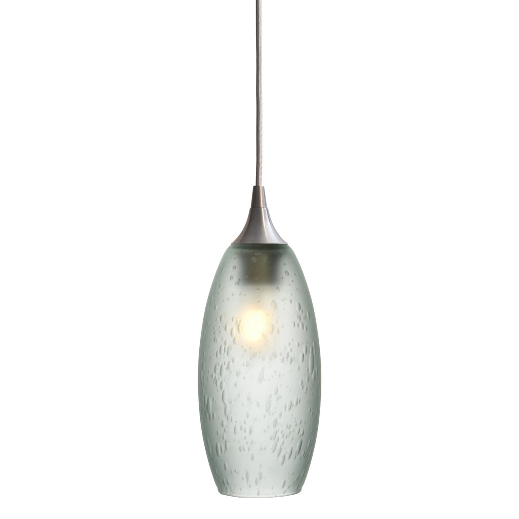 147 Single Pendant Light-Bicycle Glass Co-Brushed Nickel - 4ft Cord-Celestial-Eco Clear-Bicycle Glass Co
