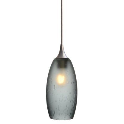 147 Single Pendant Light-Bicycle Glass Co-Brushed Nickel - 4ft Cord-Celestial-Slate Gray-Bicycle Glass Co