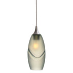 147 Single Pendant Light-Bicycle Glass Co-Brushed Nickel - 4ft Cord-Glacial-Eco Clear-Bicycle Glass Co