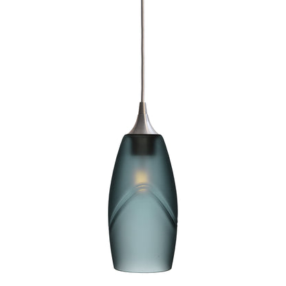 147 Single Pendant Light-Bicycle Glass Co-Brushed Nickel - 4ft Cord-Glacial-Slate Gray-Bicycle Glass Co