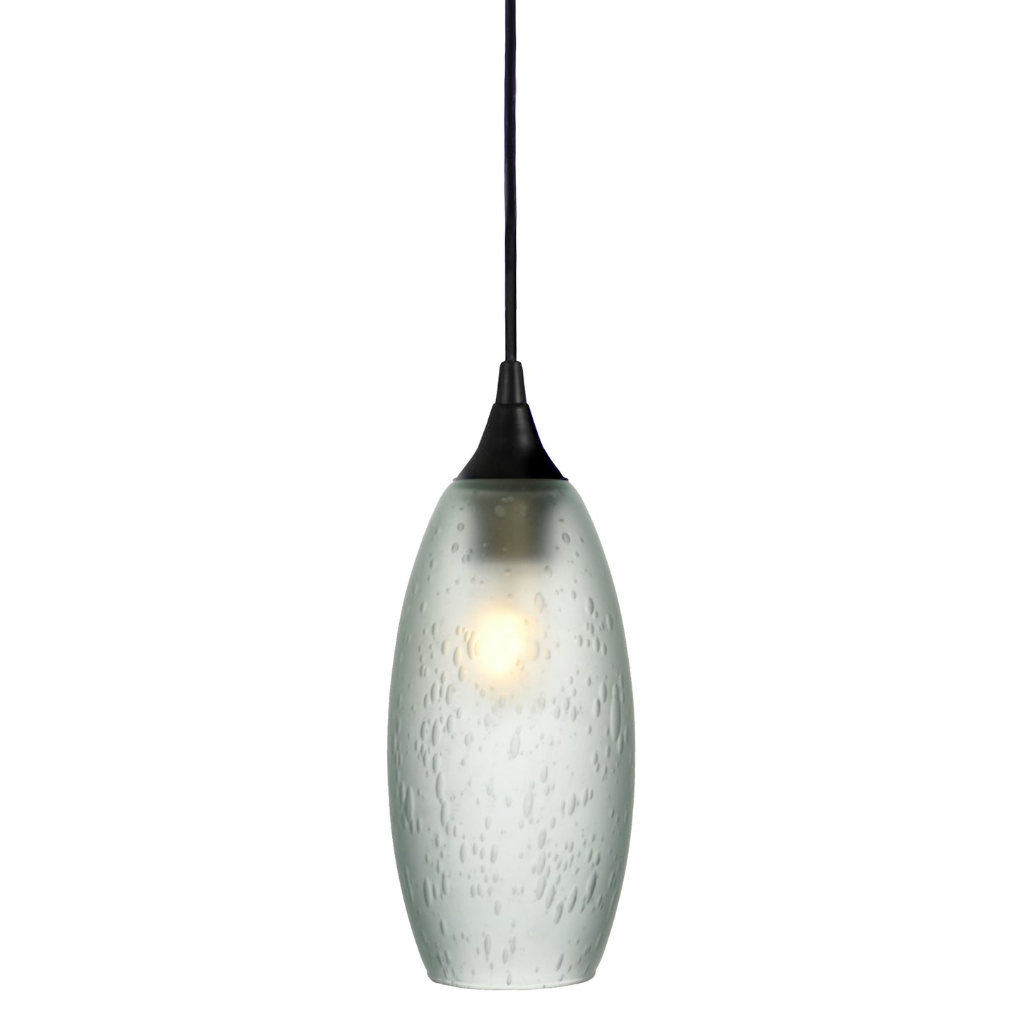 147 Single Pendant Light-Bicycle Glass Co-Matte Black - 4ft Cord-Celestial-Eco Clear-Bicycle Glass Co