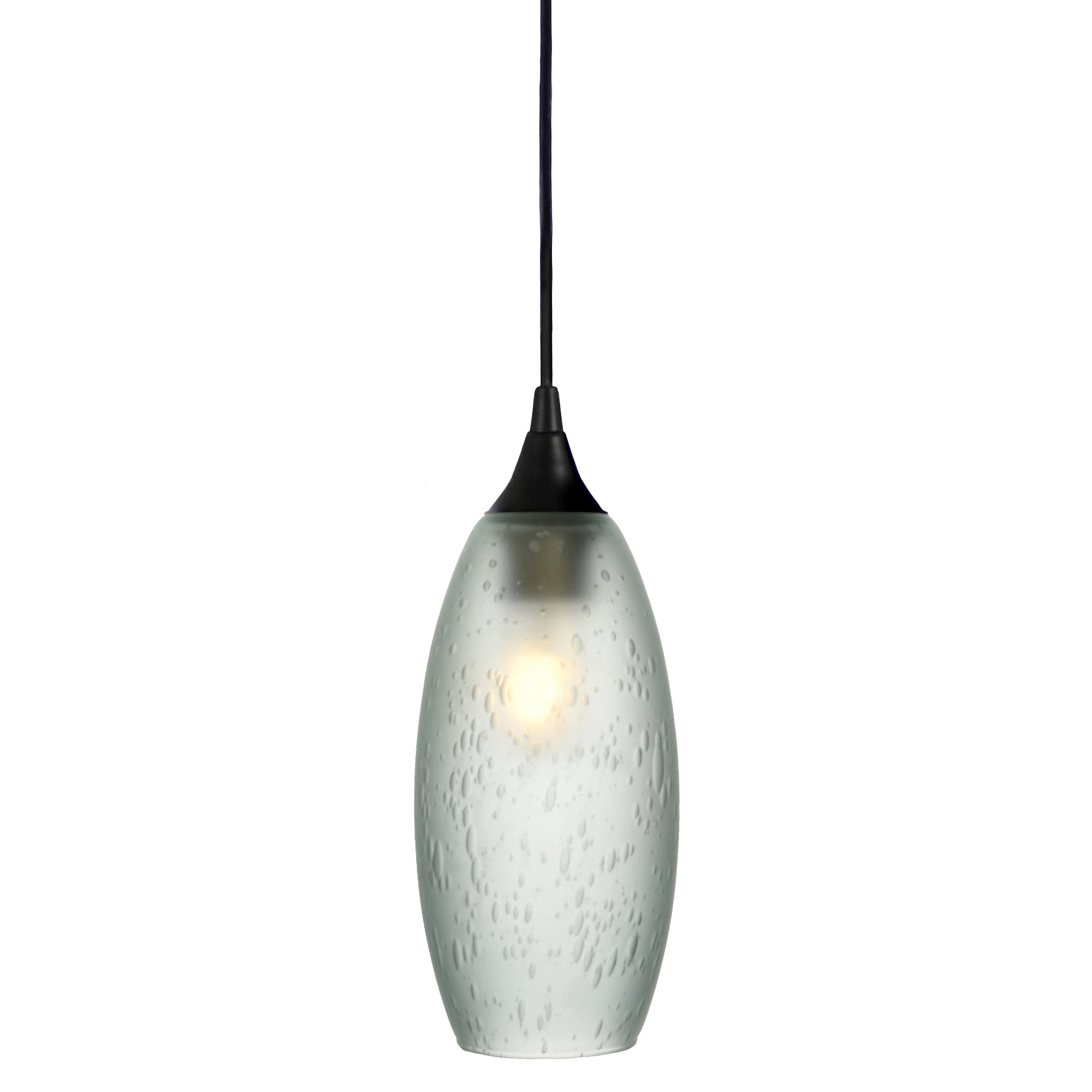 147 Single Pendant Light-Bicycle Glass Co-Matte Black - 4ft Cord-Celestial-Eco Clear-Bicycle Glass Co