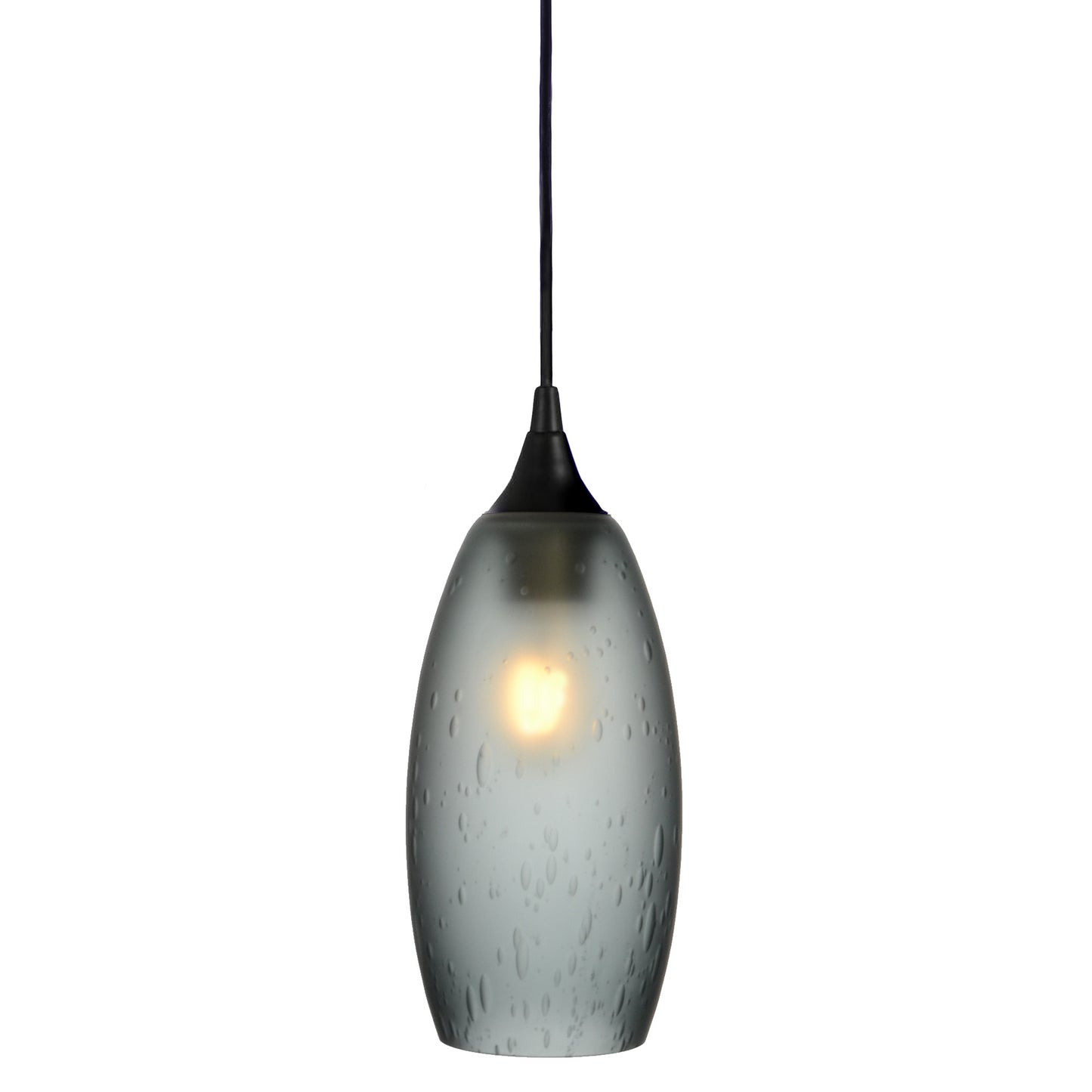 147 Single Pendant Light-Bicycle Glass Co-Matte Black - 4ft Cord-Celestial-Slate Gray-Bicycle Glass Co