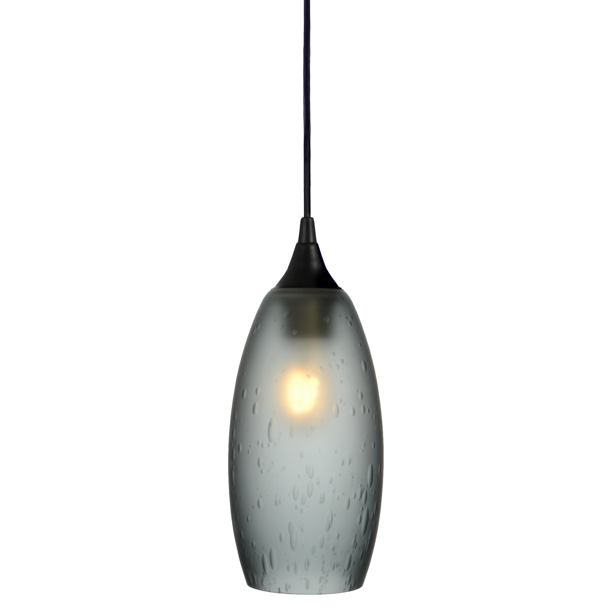 147 Single Pendant Light-Bicycle Glass Co-Matte Black - 4ft Cord-Celestial-Slate Gray-Bicycle Glass Co