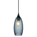 147 Single Pendant Light-Bicycle Glass Co-Matte Black - 4ft Cord-Celestial-Steel Blue-Bicycle Glass Co