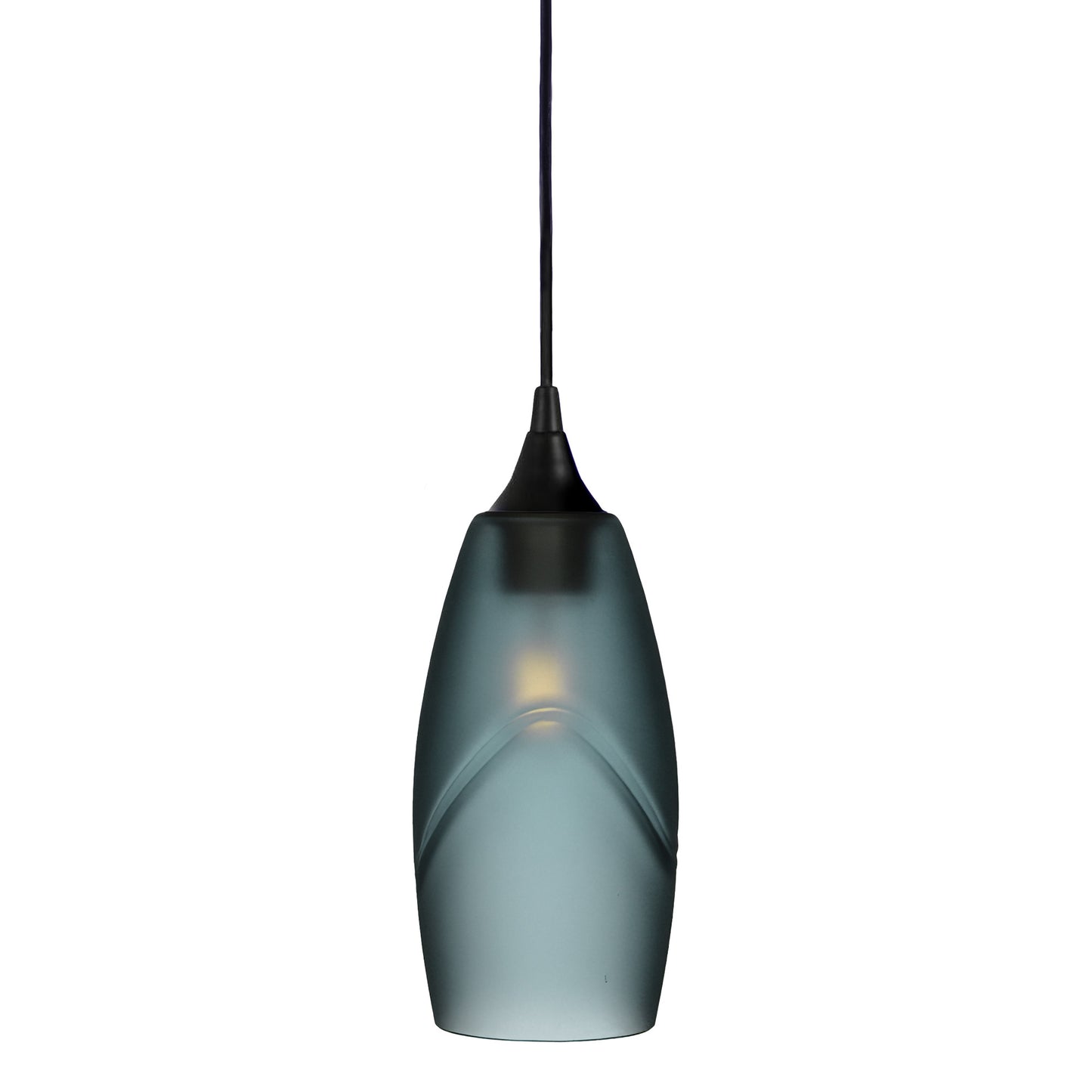 147 Single Pendant Light-Bicycle Glass Co-Matte Black - 4ft Cord-Glacial-Slate Gray-Bicycle Glass Co
