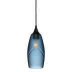 147 Single Pendant Light-Bicycle Glass Co-Matte Black - 4ft Cord-Glacial-Steel Blue-Bicycle Glass Co