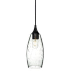 147 Single Pendant Light-Bicycle Glass Co-Matte Black 15ft Cord + Track Mount-Lunar-Eco Clear-Bicycle Glass Co