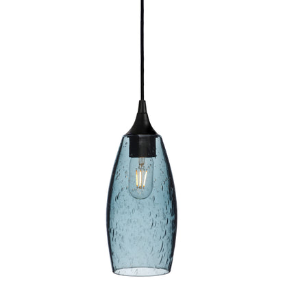 147 Single Pendant Light-Bicycle Glass Co-Matte Black 15ft Cord + Track Mount-Lunar-Slate Gray-Bicycle Glass Co