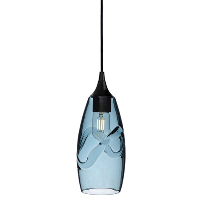 147 Single Pendant Light-Bicycle Glass Co-Matte Black 15ft Cord + Track Mount-Swell-Slate Gray-Bicycle Glass Co