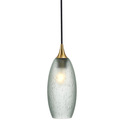147 Single Pendant Light-Bicycle Glass Co-Polished Brass - 4ft Cord-Celestial-Eco Clear-Bicycle Glass Co