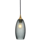 147 Single Pendant Light-Bicycle Glass Co-Polished Brass - 4ft Cord-Celestial-Slate Gray-Bicycle Glass Co
