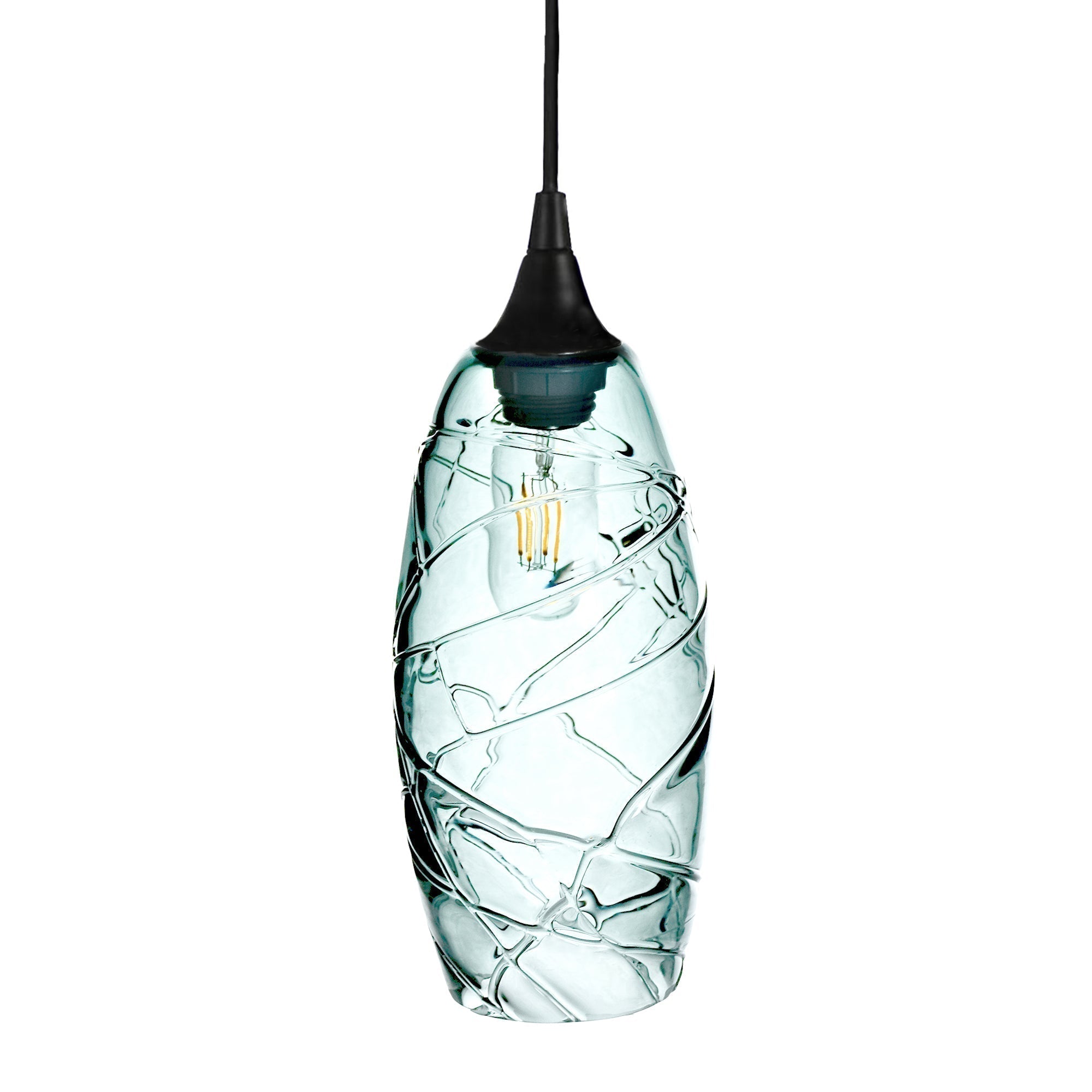 147 Spun: 3 Pendant Cascade Chandelier-Glass-Bicycle Glass Co - Hotshop-Steel Blue-Bicycle Glass Co