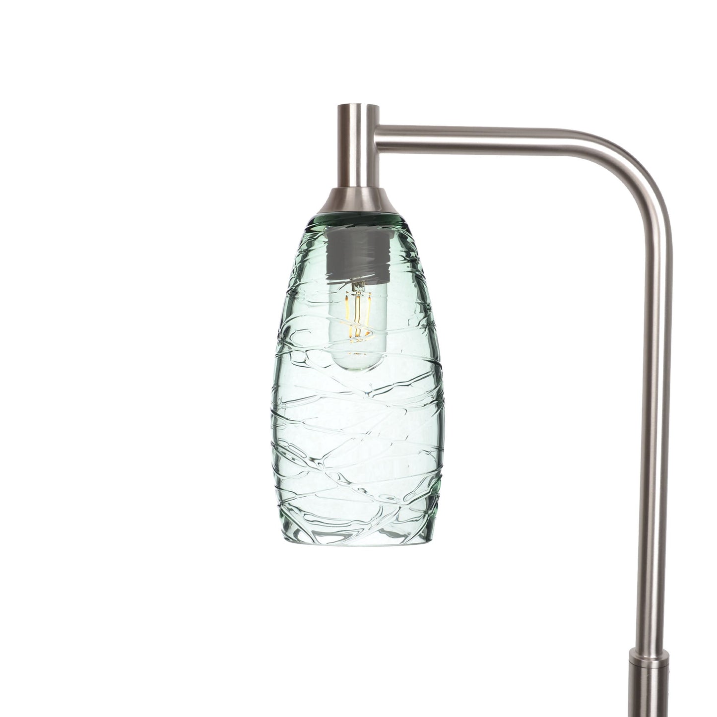 147 Spun: Floor Lamp-Glass-Bicycle Glass Co - Hotshop-Eco Clear-Brushed Nickel-Bicycle Glass Co