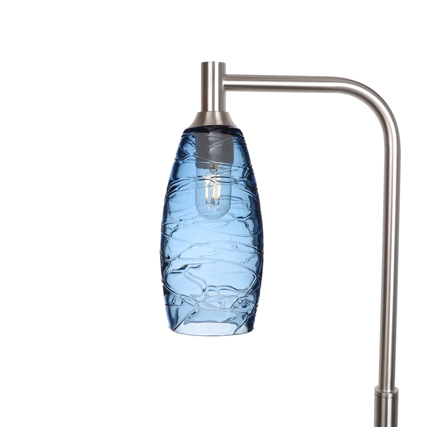 147 Spun: Floor Lamp-Glass-Bicycle Glass Co - Hotshop-Steel Blue-Brushed Nickel-Bicycle Glass Co